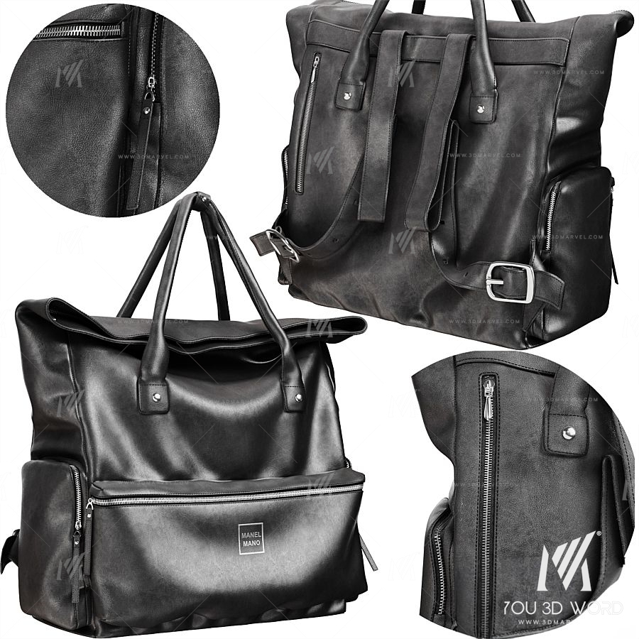 A leather backpack